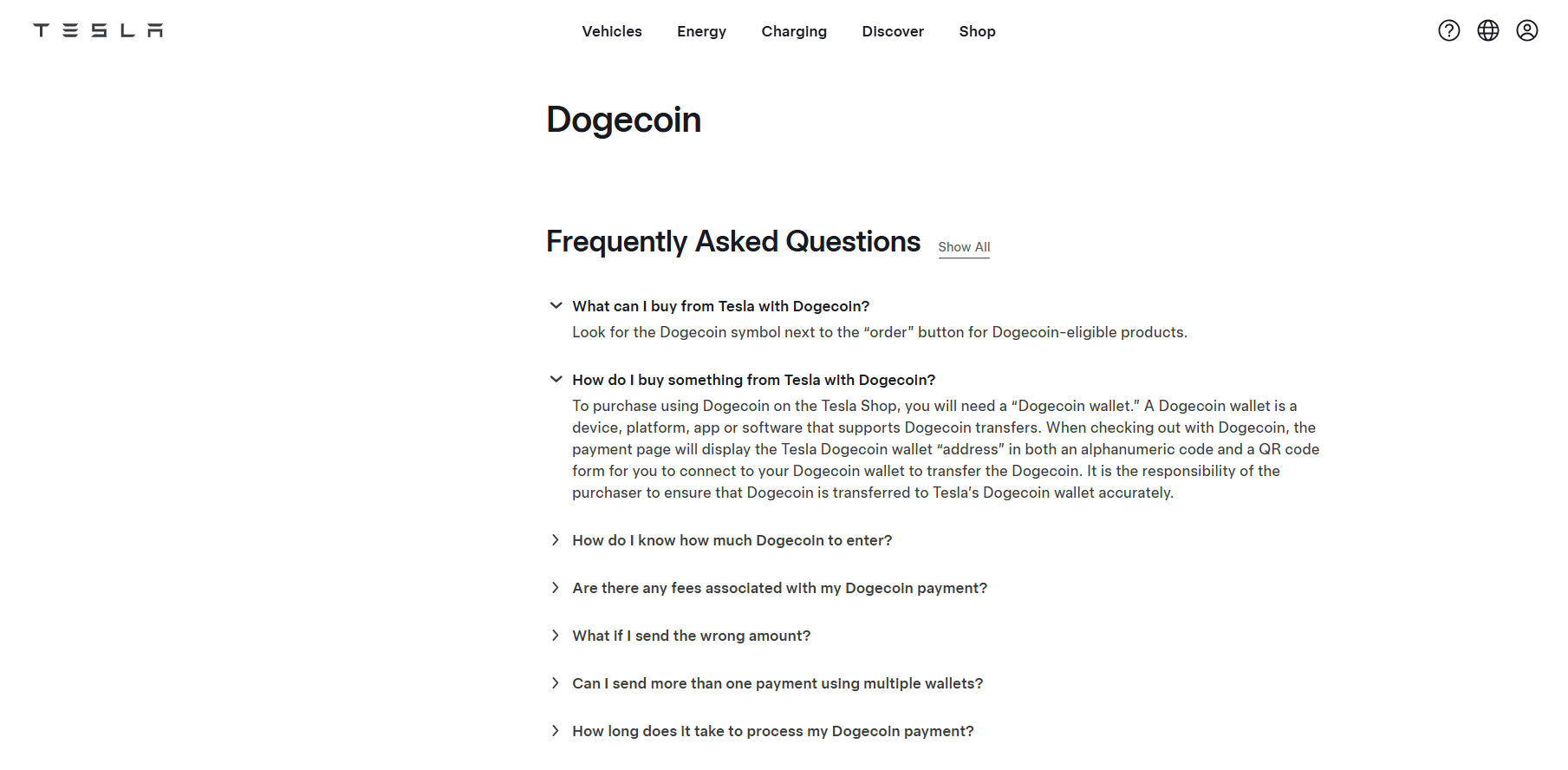 Phương thức thanh toán bằng Dogecoin trên Tesla Phương thức thanh toán bằng Dogecoin trên Tesla