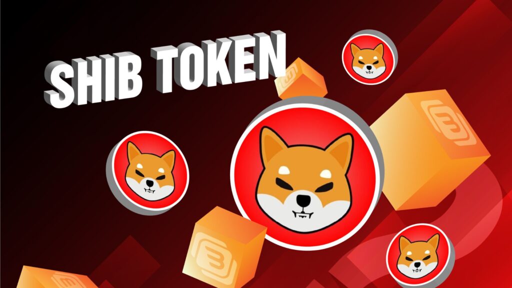 Biểu tượng Shiba Inu nổi bật minh họa cho Tokenomics và hệ sinh thái SHIB với các khối token đang chuyển động trong không gian kỹ thuật số.