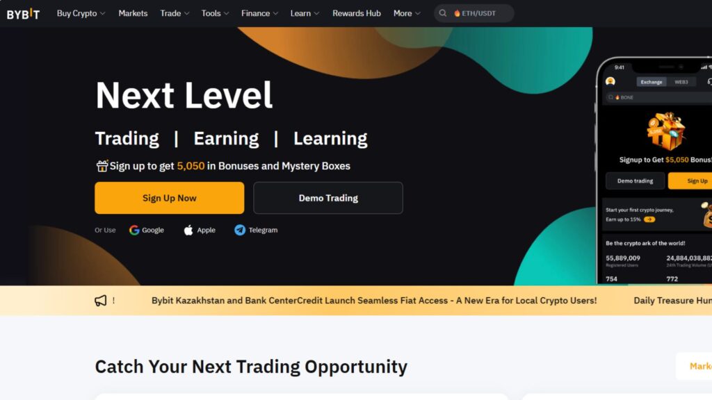 Sàn Bybit là gì? Đánh giá Bybit chuyên sâu 1 Trang web chính thức của sàn Bybit