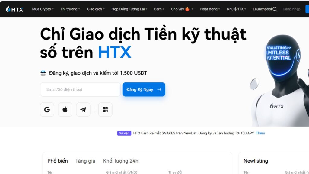 Sàn Huobi (HTX) là gì? Đánh giá sàn Huobi chuyên sâu 1 Website chính thức của sàn Huobi