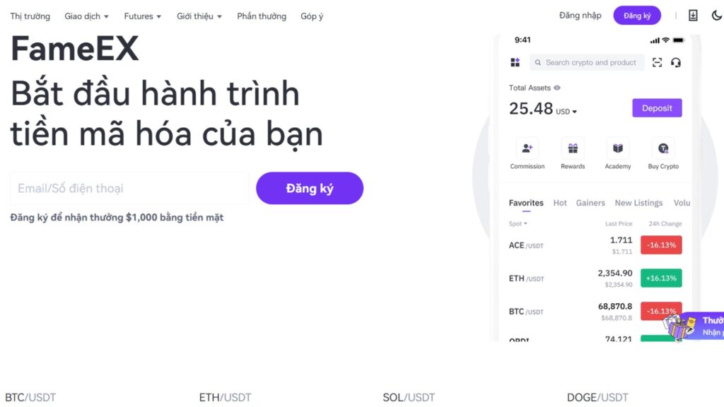 FameEX bắt đầu hành trình tiền mã hoá của bạn Sàn FameEX không chỉ là nơi giao dịch, mà là nơi bắt đầu chiến lược tài chính dài hạn