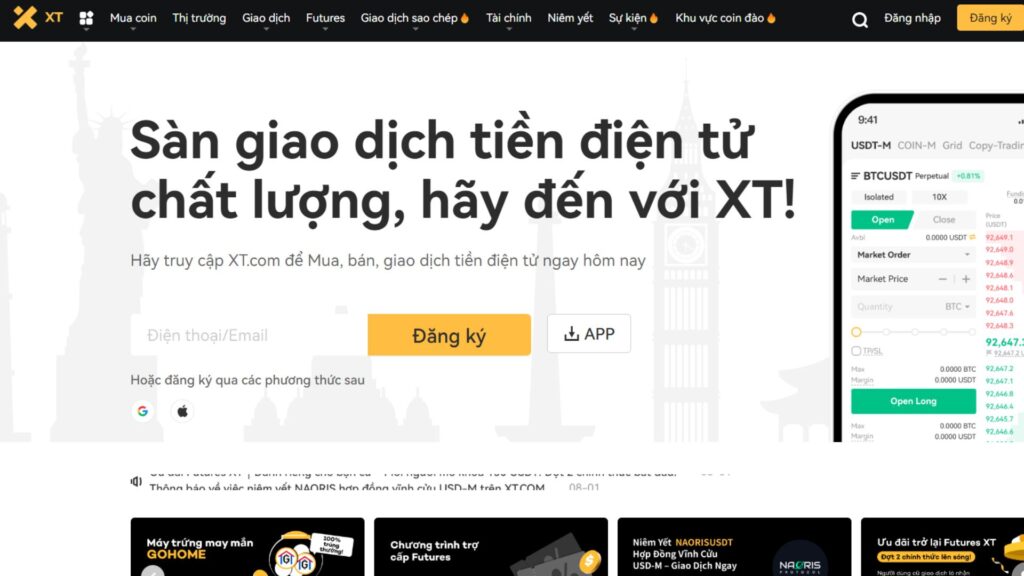 Trang web của sàn XT.COM
