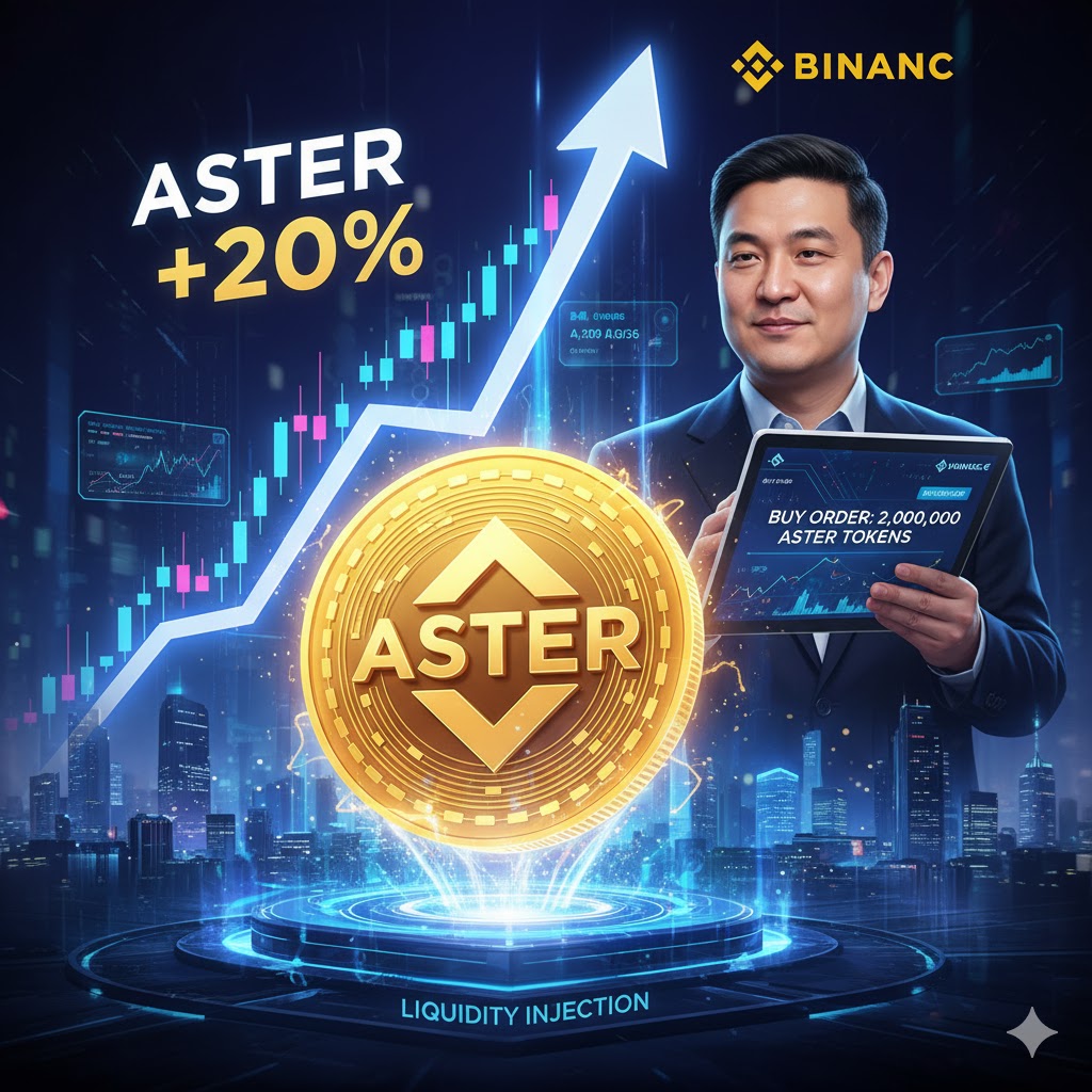 ASTER tăng vọt 20% khi CZ của Binance mua 2 triệu token